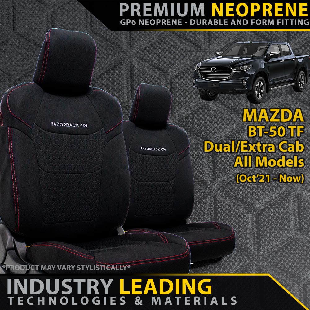 Mazda BT-50 TF Premium Neoprene 2x Front Seat Covers