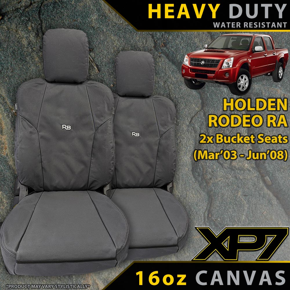 Holden Rodeo RA Heavy Duty XP7 Canvas 2x Front Seat Covers (Made to Order)