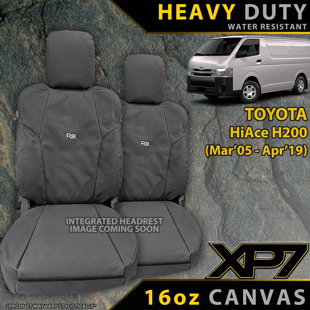Toyota HiAce Heavy Duty XP7 Canvas 2x Front Seat Covers (Made to Order)
