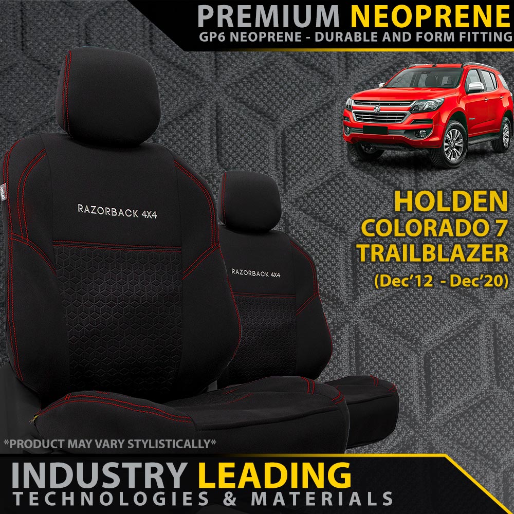 Holden Colorado 7/Trailblazer Premium Neoprene 2x Front Seat Covers