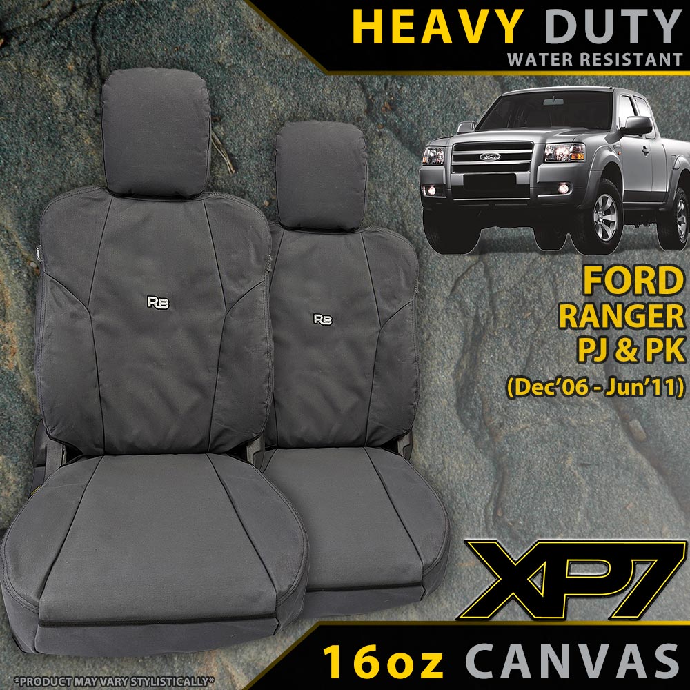 Ford Ranger PJ/PK Heavy Duty XP7 Canvas 2x Front Seat Covers (Made to Order)