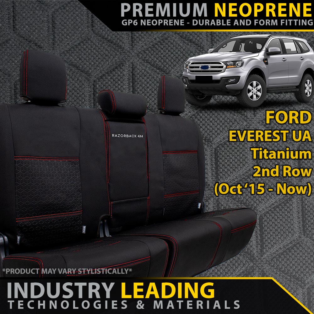 Ford Everest UA Titanium Premium Neoprene Rear Row Seat Covers