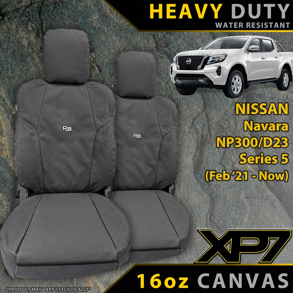 Nissan Navara NP300 Series 5 Heavy Duty XP7 Canvas 2x Front Seat Covers (Available)