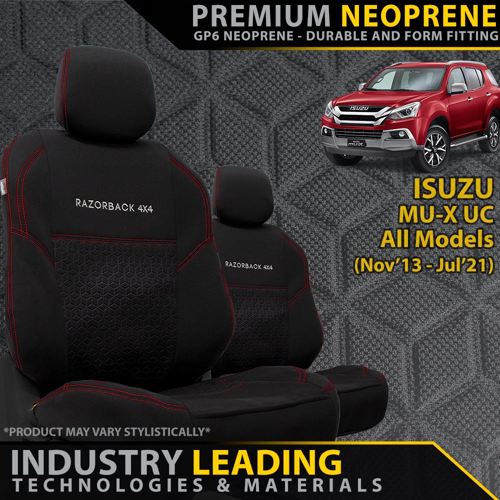 Isuzu MU-X UC Premium Neoprene 2x Front Seat Covers