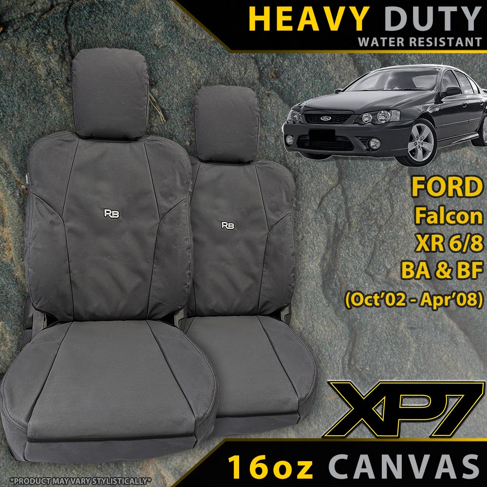 Ford Falcon XR6/8 BA & BF Heavy Duty XP7 Canvas 2x Front Seat Covers