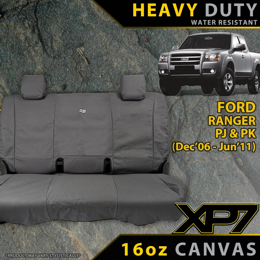 Ford Ranger PJ/PK Heavy Duty XP7 Canvas 100% Rear Bench Seat Covers (Made to Order)