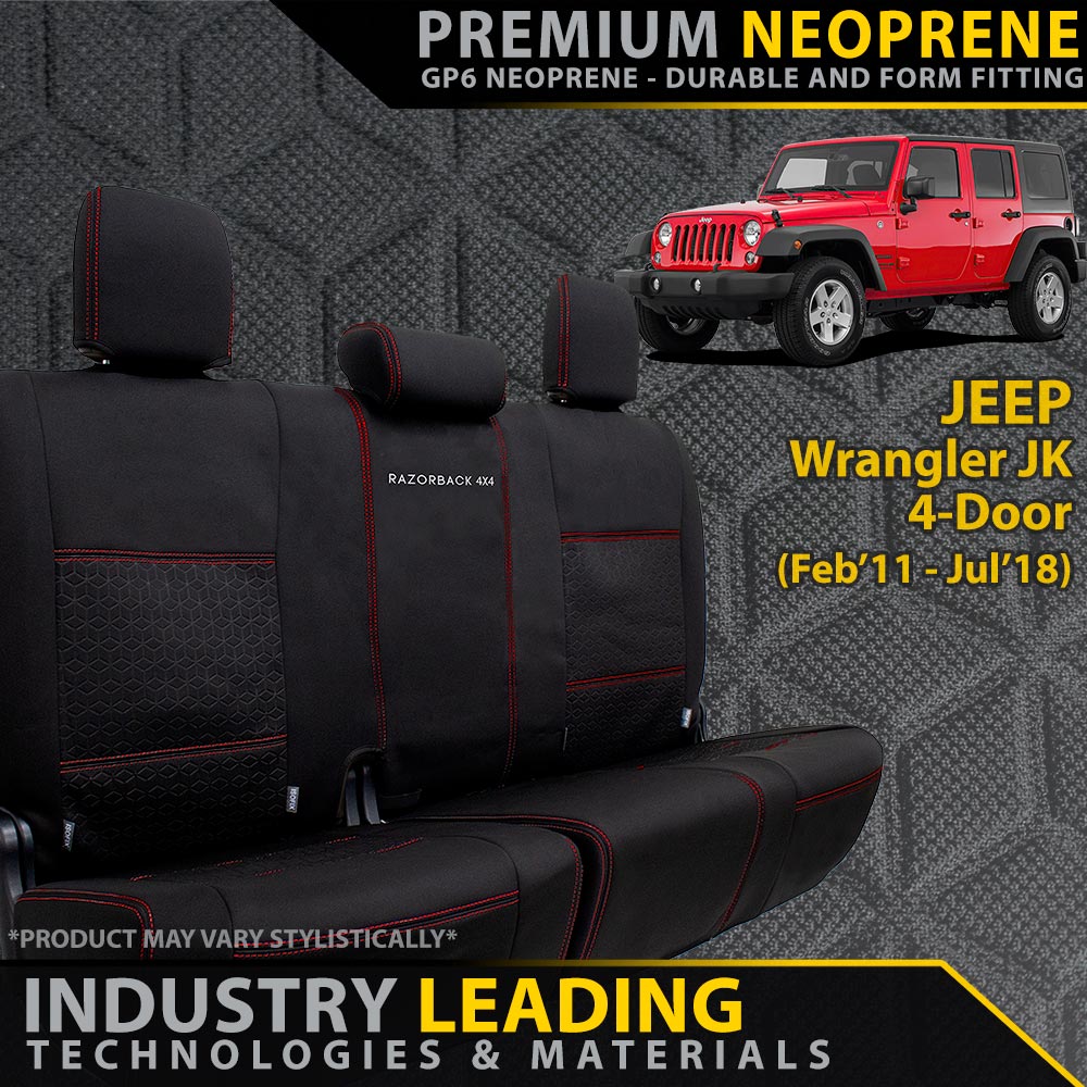 Jeep Wrangler JK 4-Door Premium Neoprene Rear Row Seat Covers