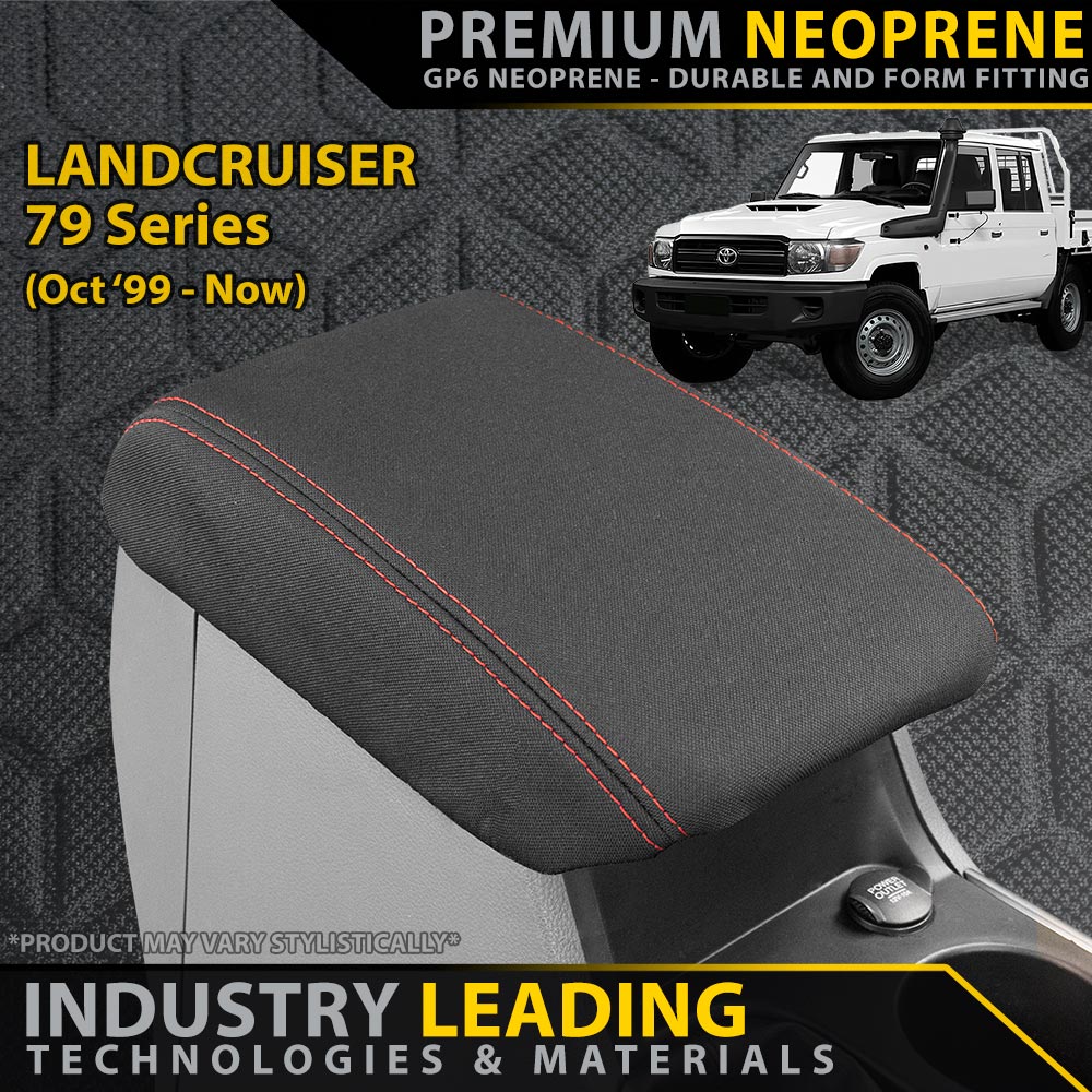 Razorback 4x4 GP6 Premium Neoprene Console Lid Cover suitable for a Toyota Landcruiser 79 Series (Made to Order)