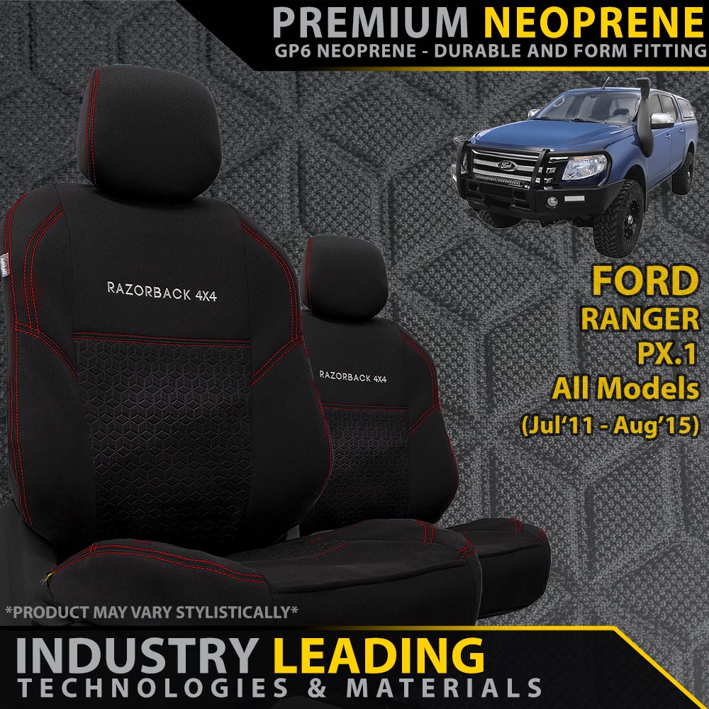 Ford Ranger PX I Premium Neoprene 2x Front Seat Covers