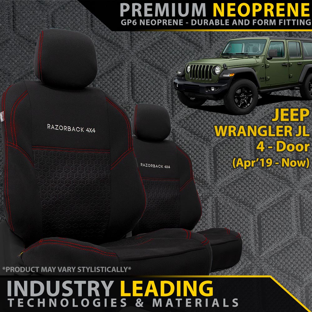 Jeep Wrangler JL Premium Neoprene 2x Front Seat Covers