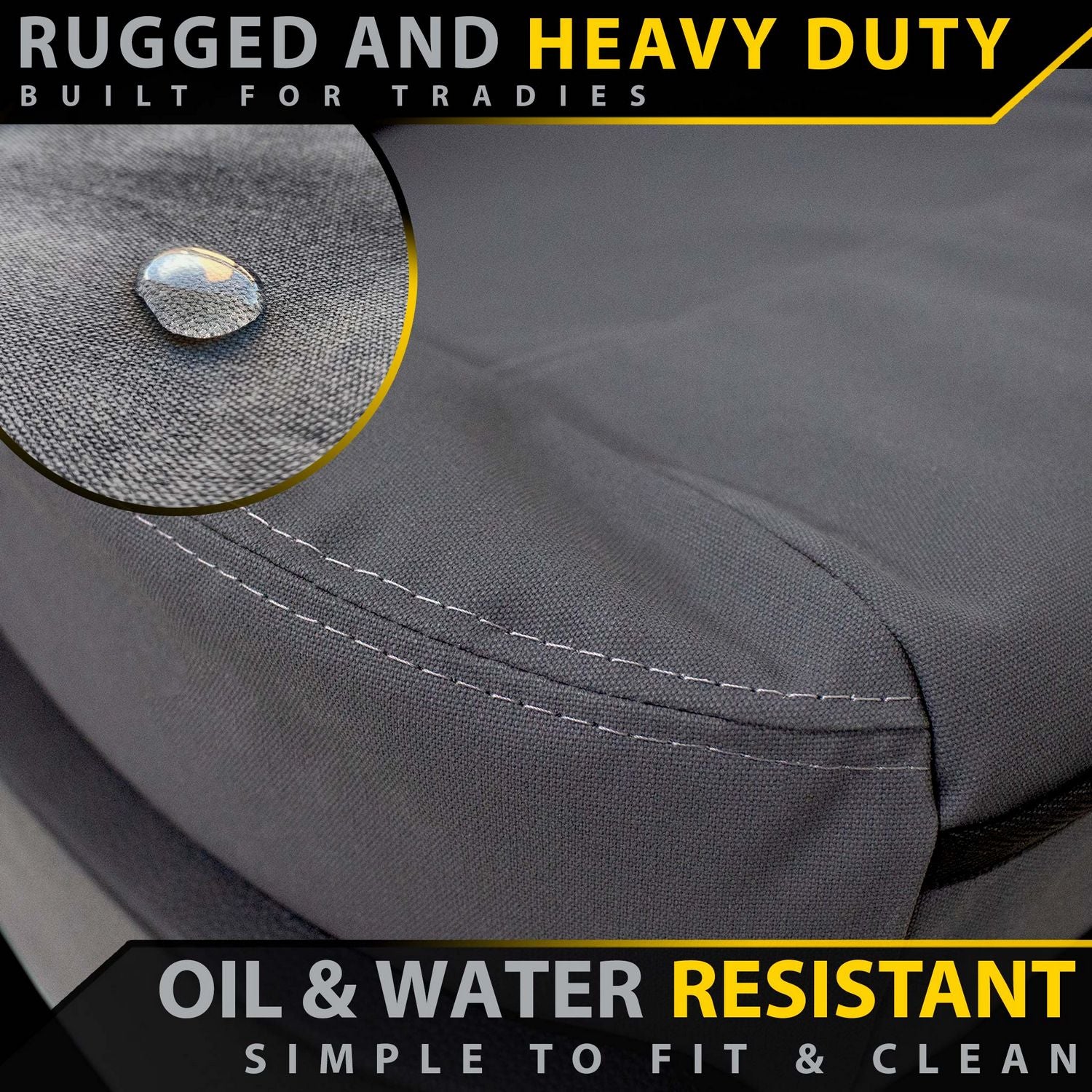 Volkswagen Amarok 2H (Cloth Seats) Retro Canvas Rear Row Seat Covers (In Stock)