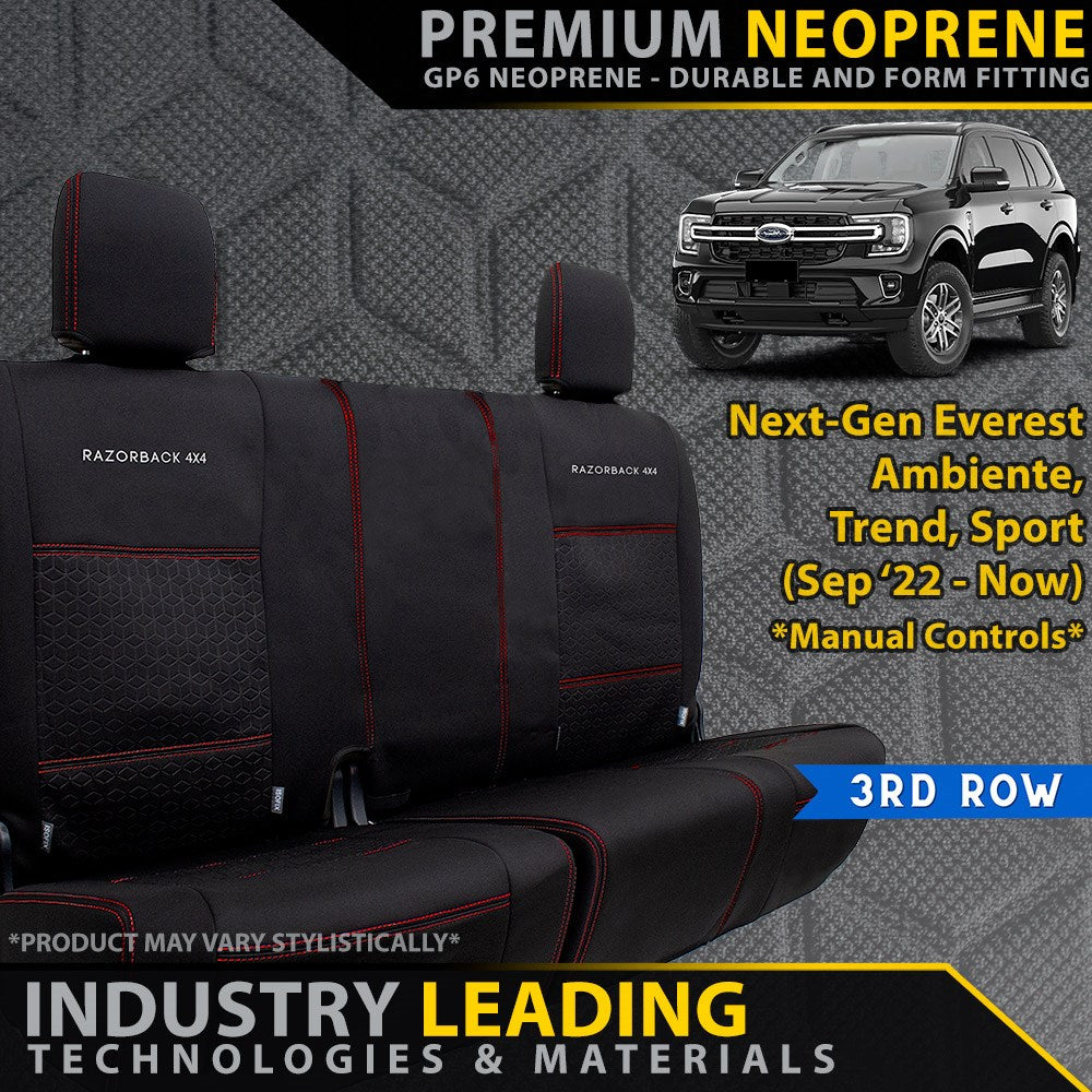 Ford Next-Gen Everest Ambiente, Trend & Sport Premium Neoprene 3rd Row Seat Covers