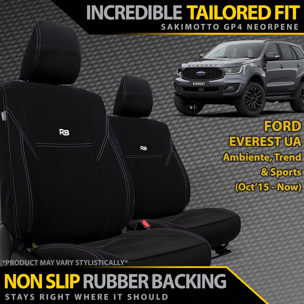 Ford Everest UA Neoprene 2x Front Seat Covers