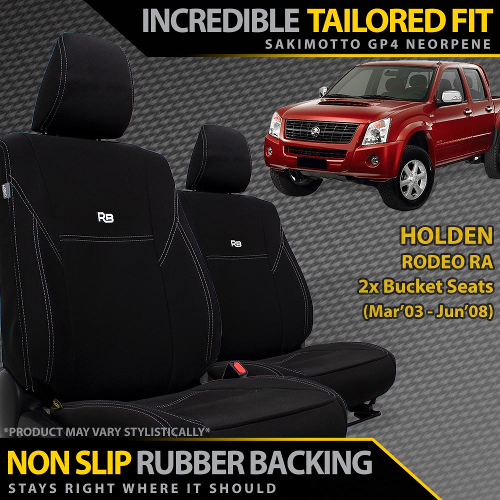 Holden Rodeo RA Neoprene 2x Front Seat Covers (Made to Order)