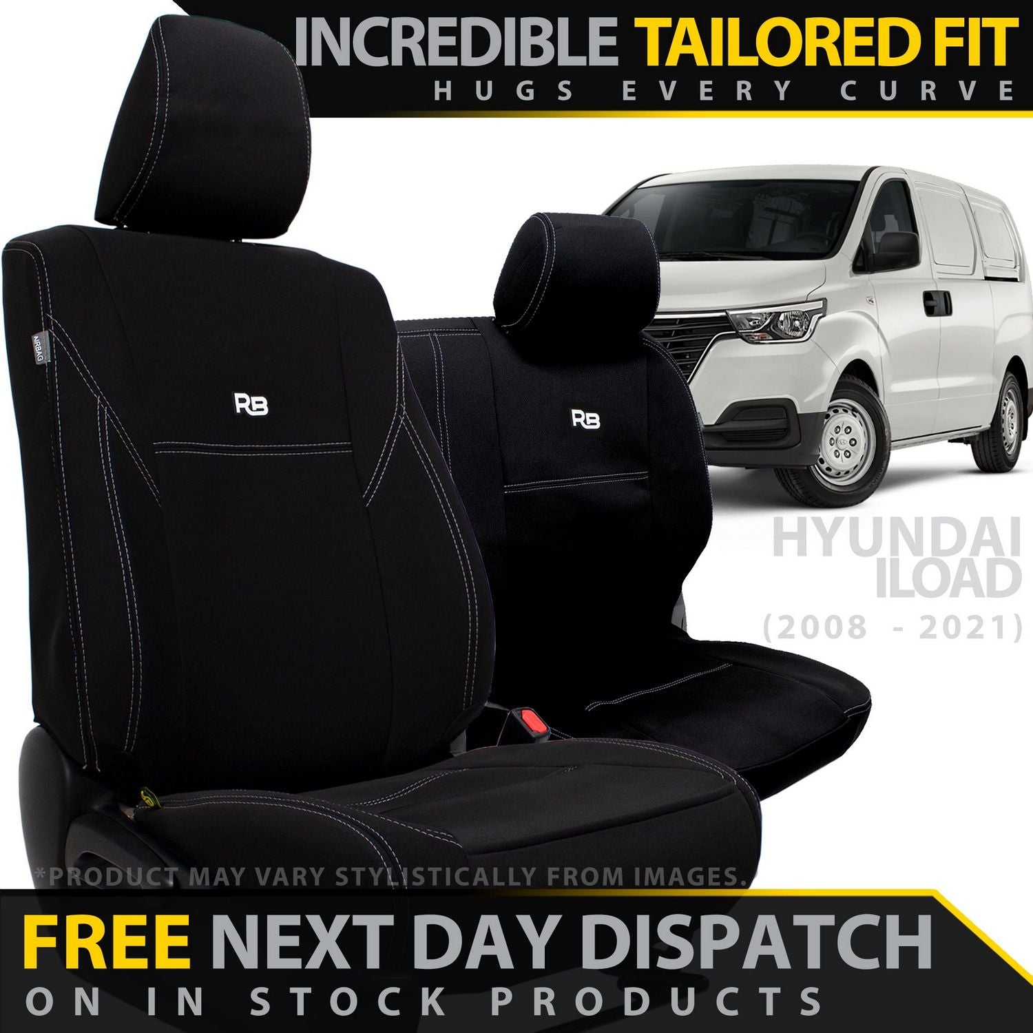 Hyundai iLoad Neoprene Bucket & 3/4 Bench Front Row Seat Covers (Made to Order)