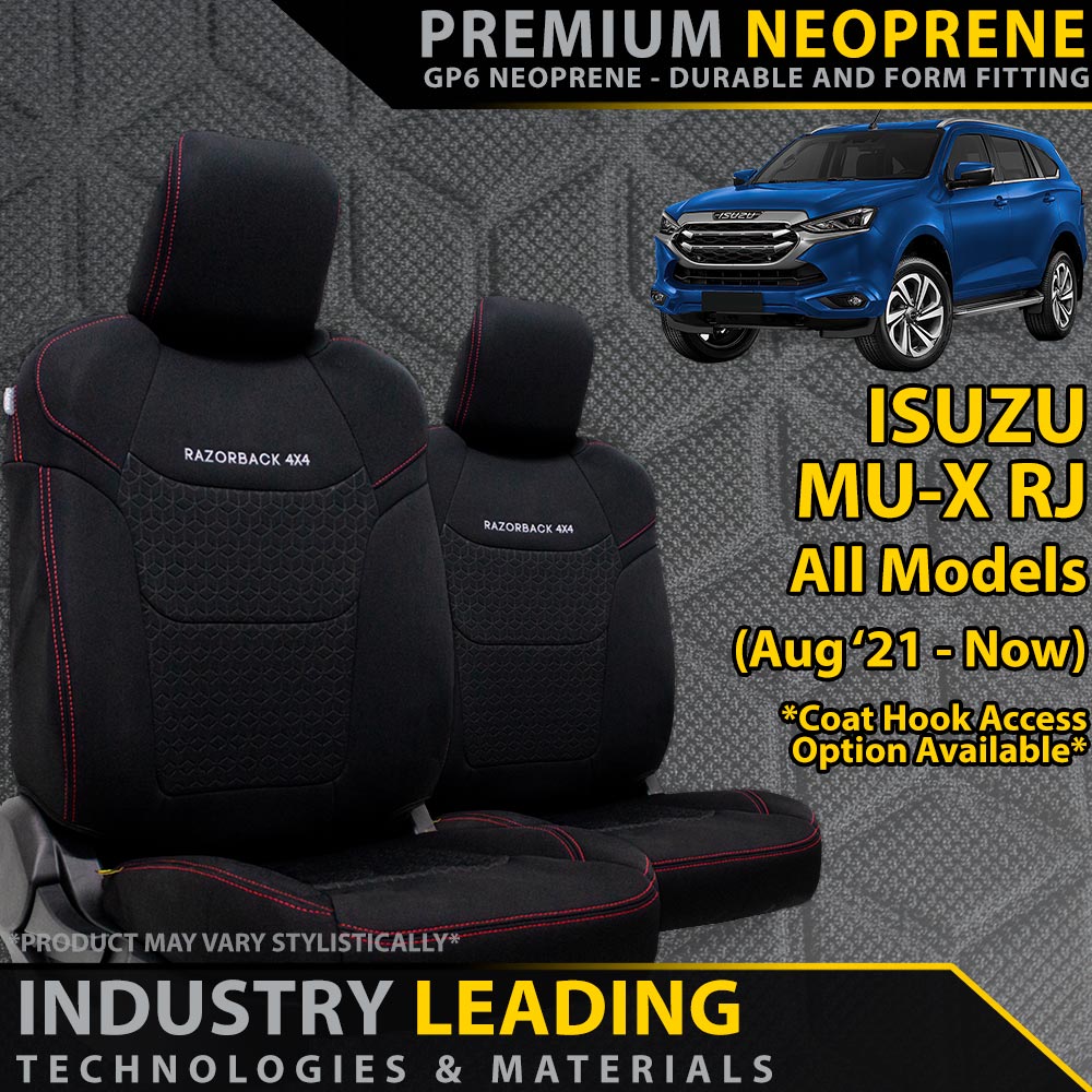 Isuzu MU-X RJ Premium Neoprene 2x Front Seat Covers