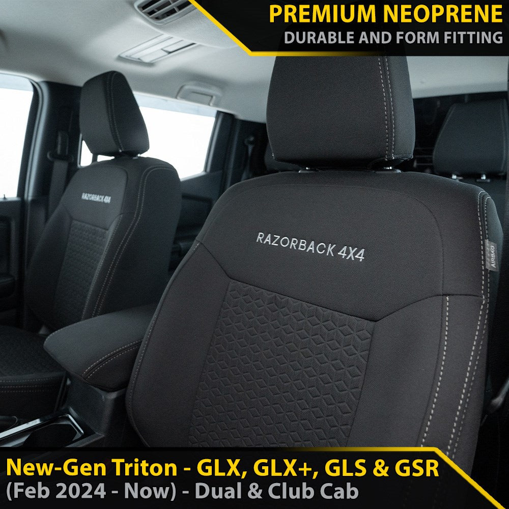 Mitsubishi New-Gen Triton GP6 Premium Neoprene 2x Front Row Seat Covers