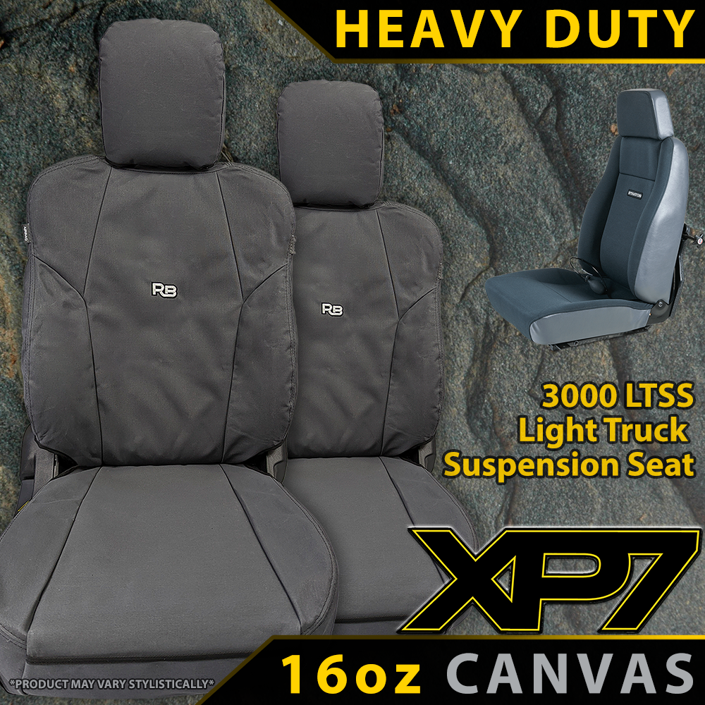 Stratos LTSS 3000 Light Truck Suspension Seat Heavy Duty XP7 Canvas 2x Front Row Seat Covers