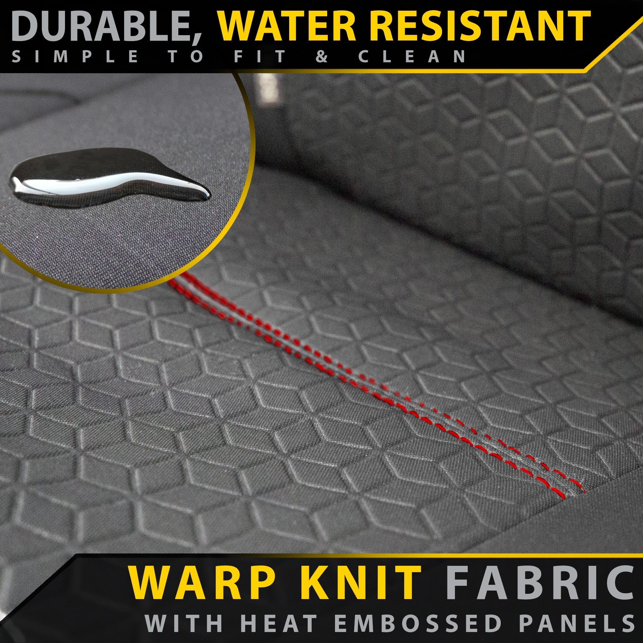 Volkswagen Amarok 2H (Cloth Seats) Premium Neoprene Rear Row Seat Covers (Made to Order)