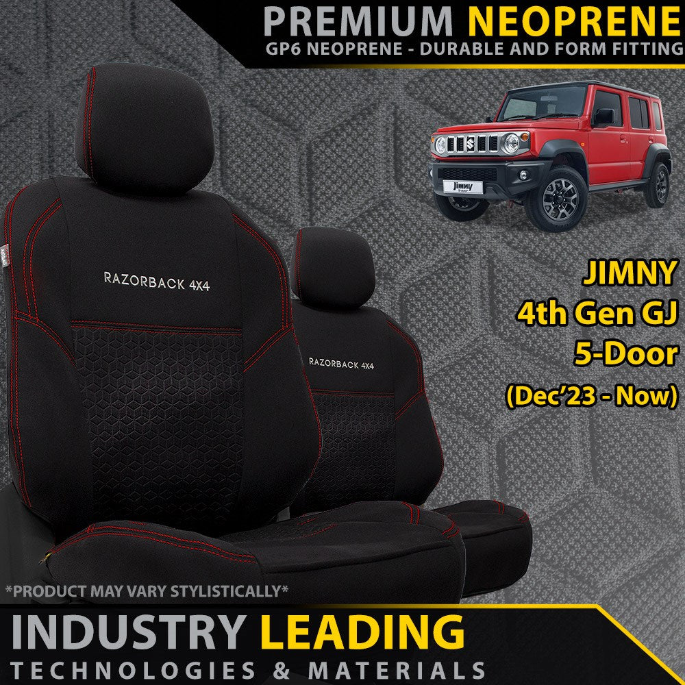 Suzuki Jimny 4th Gen GJ 5-Door GP6 Premium Neoprene 2x Front Seat Covers (Made to Order)