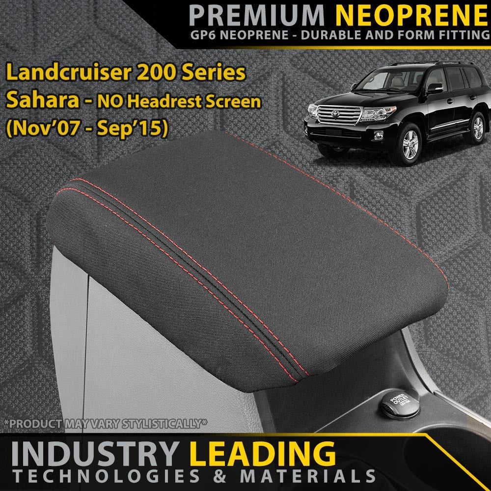 Razorback 4x4 GP6 Premium Neoprene Console Lid Cover suitable for a Toyota Landcruiser 200 Series Sahara (Pre Facelift) (Made to Order)