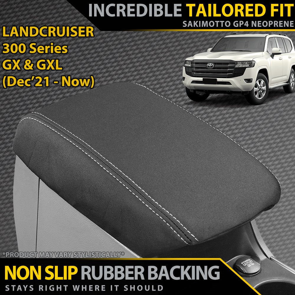 Razorback 4x4 GP4 Standard Neoprene Console Lid Cover suitable for a Toyota Landcruiser 300 Series GX & GXL