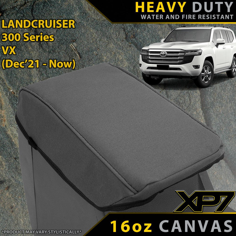 Razorback 4x4 XP7 Heavy Duty Canvas Console Lid Cover suitable for a Toyota Landcruiser 300 Series VX (Made to Order)