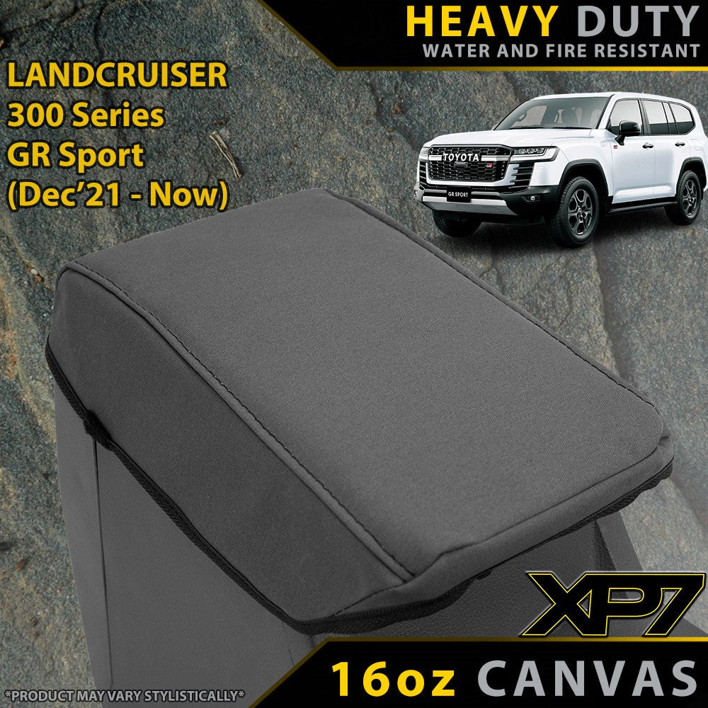 Razorback 4x4 XP7 Heavy Duty Canvas Console Lid Cover suitable for a Toyota Landcruiser 300 Series GR Sport (Made to Order)