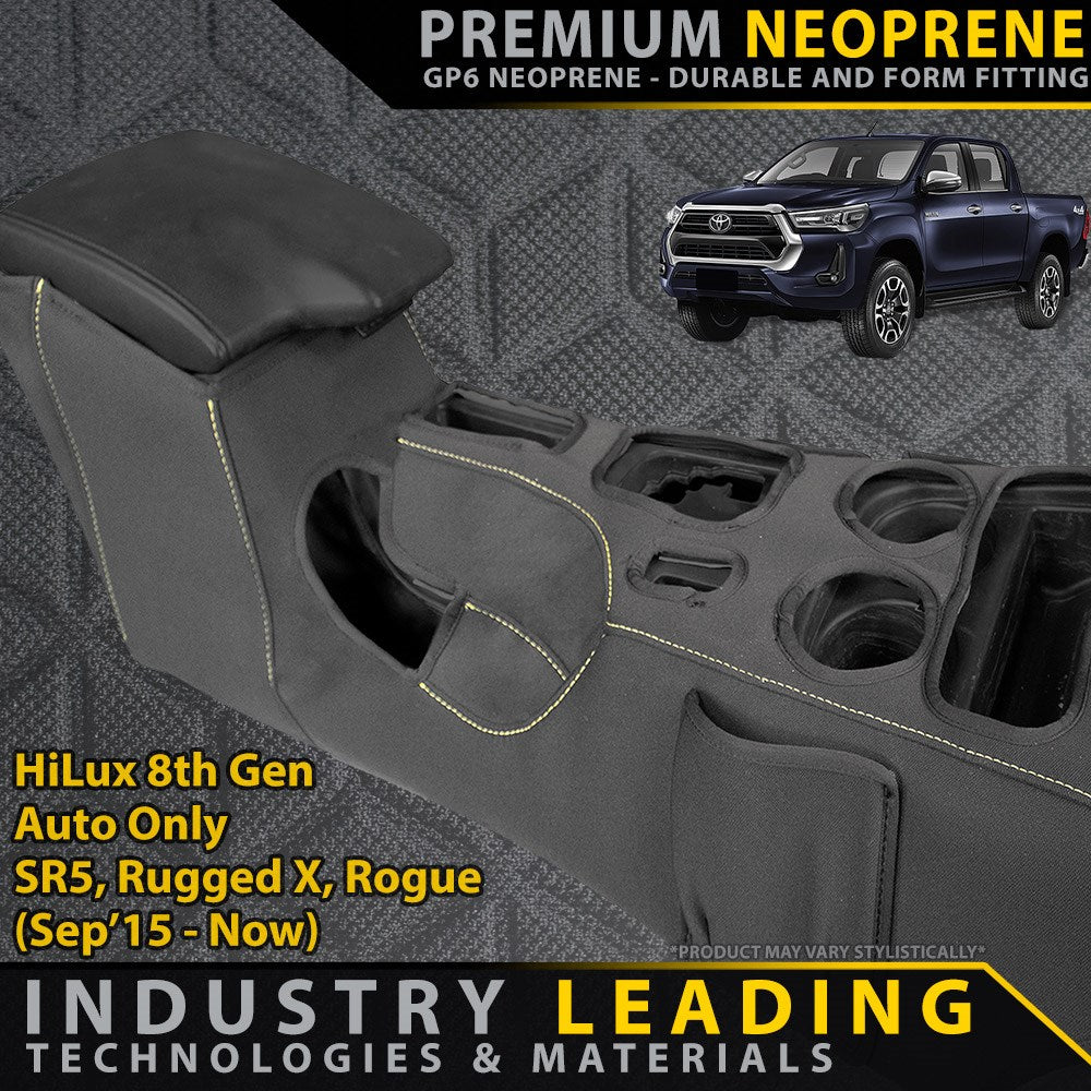 Toyota Hilux 8th Gen SR5, Rugged X & Rogue AUTO GP6 Premium Neoprene Console Organiser (Available)