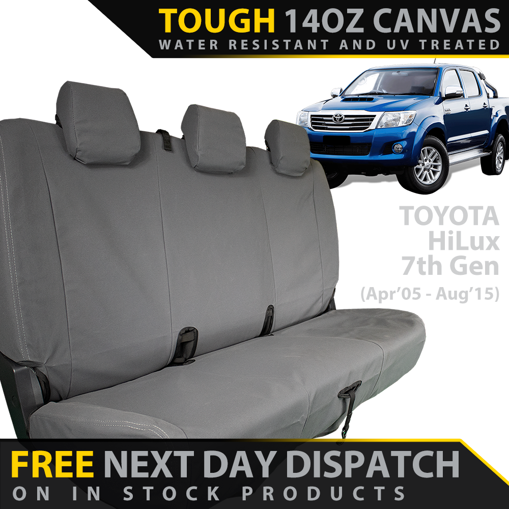 Toyota HiLux 7th Gen Retro Canvas Rear Row Seat Covers (In Stock)