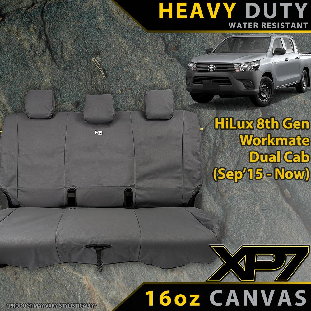 Toyota HiLux 8th Gen Workmate Heavy Duty XP7 Canvas Rear Row Seat Covers (Made to Order)