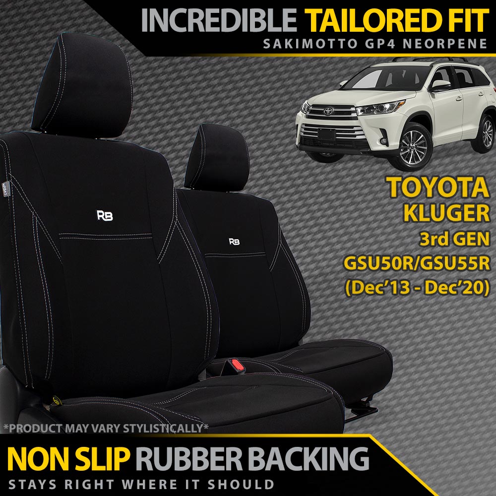 Toyota Kluger Neoprene 2x Front Seat Covers (In Stock)