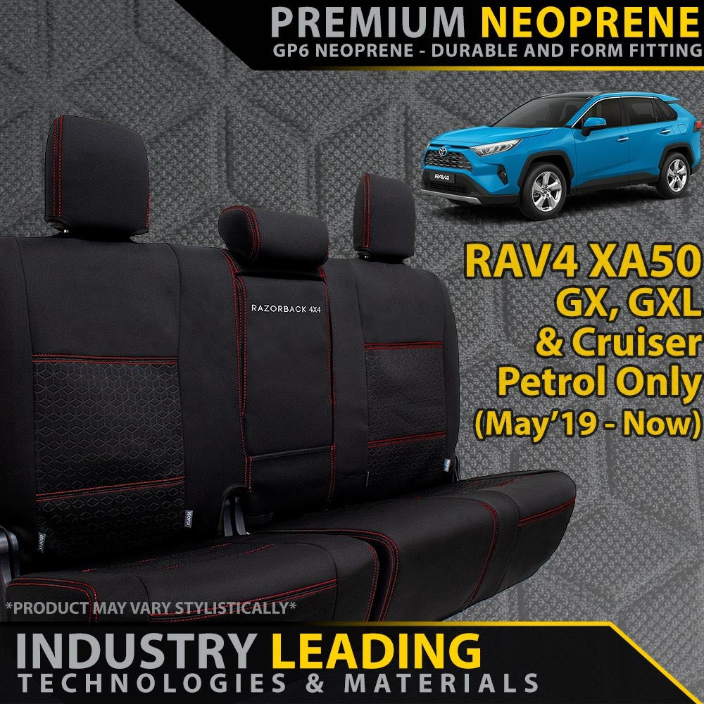 Toyota RAV4 XA50 GX/GXL/Cruiser Petrol Premium Neoprene Rear Row Seat Covers (Made to Order)