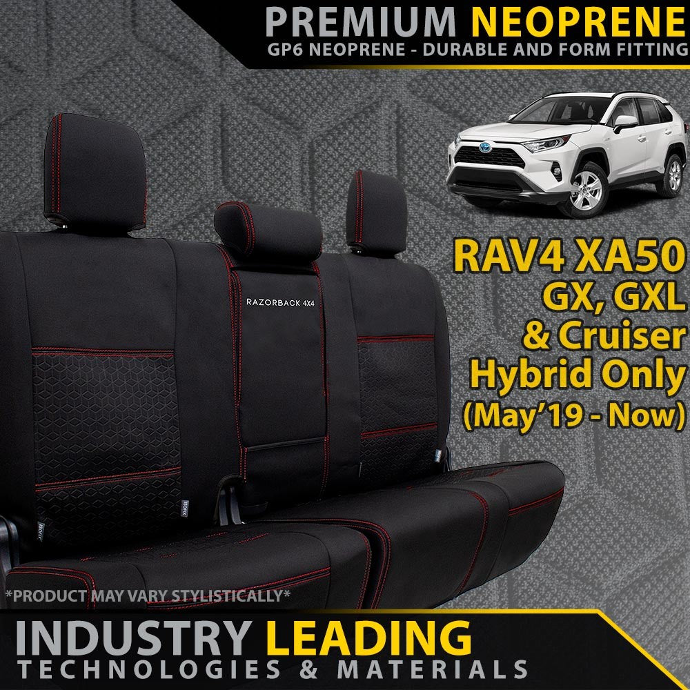 Toyota RAV4 XA50 GX/GXL/Cruiser Hybrid Premium Neoprene Rear Row Seat Covers (Made to Order)