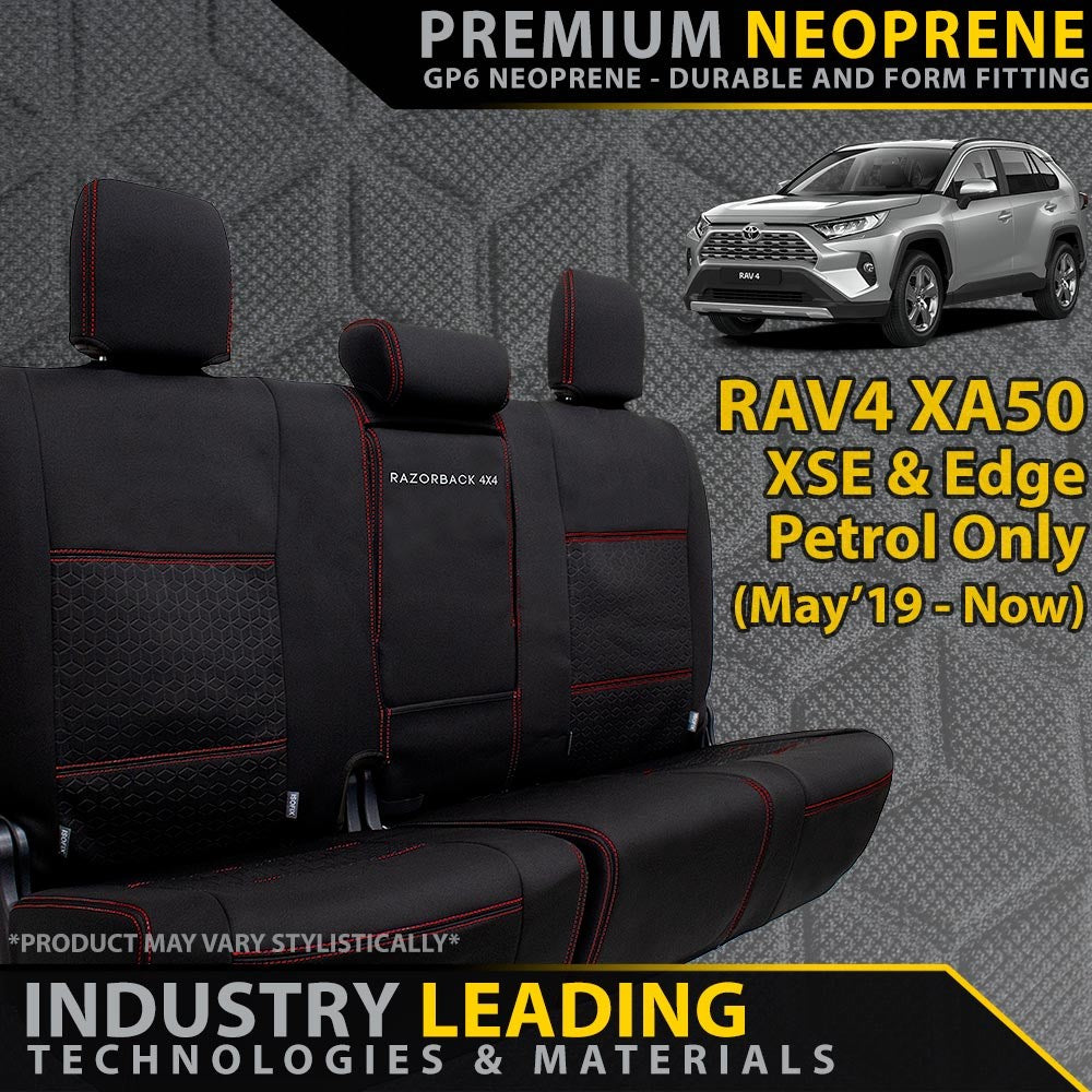 Toyota RAV4 XA50 XSE/Edge Petrol Premium Neoprene Rear Row Seat Covers (Made to Order)
