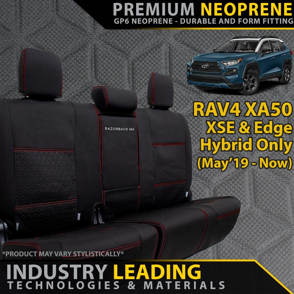 Toyota RAV4 XA50 XSE/Edge Hybrid Premium Neoprene Rear Row Seat Covers (Made to Order)