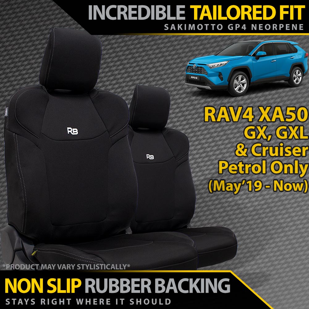 Toyota RAV4 XA50 GX/GXL/Cruiser Petrol Neoprene 2x Front Row Seat Covers (Made to Order)
