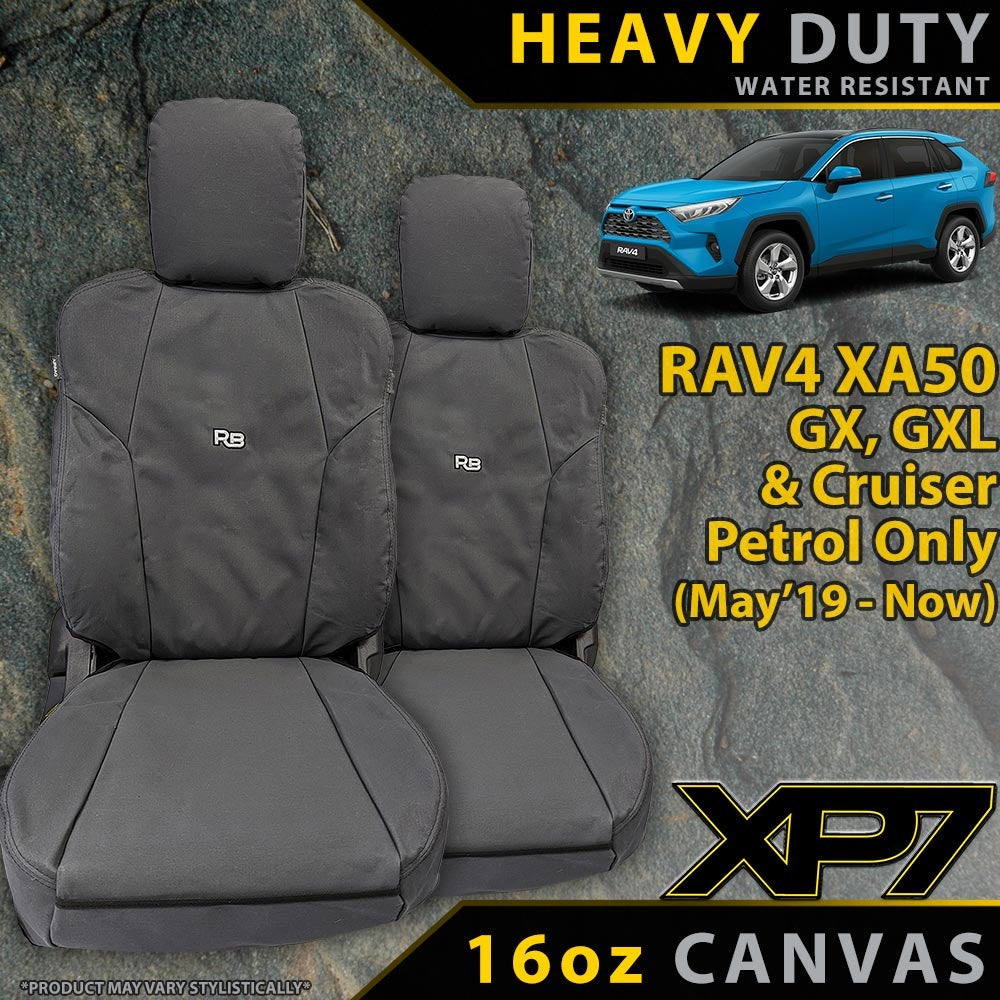 Toyota RAV4 XA50 GX/GXL/Cruiser Petrol XP7 Heavy Duty Canvas 2x Front Row Seat Covers (Made to Order)