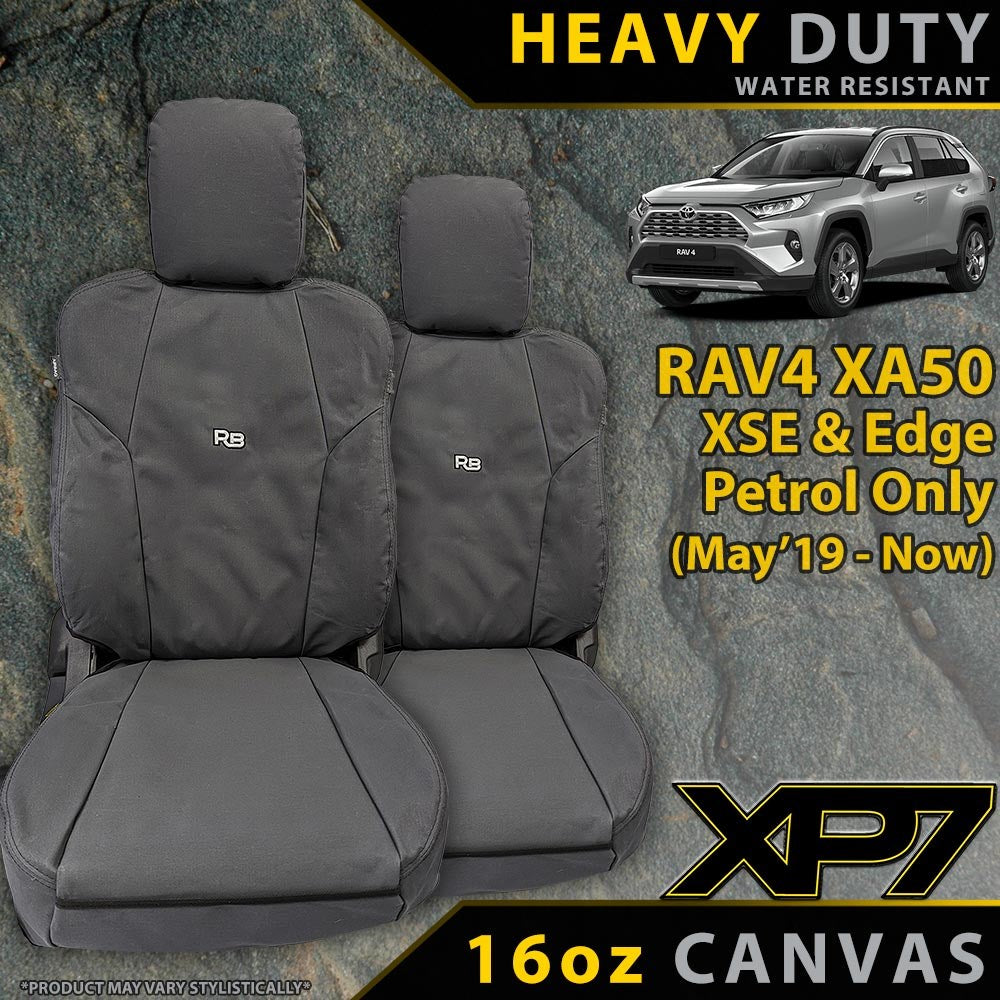 Toyota RAV4 XA50 XSE/Edge Petrol XP7 Heavy Duty Canvas 2x Front Row Seat Covers (Made to Order)