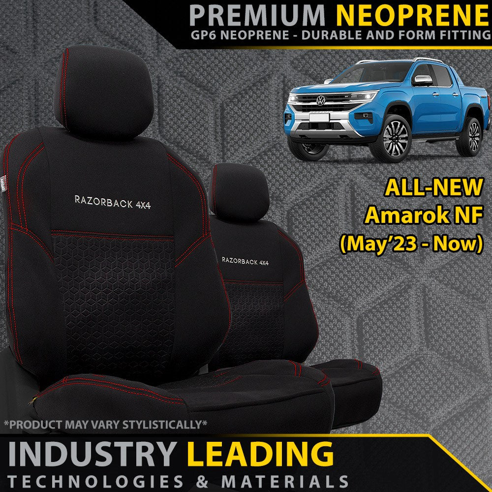 Volkswagen All-New Amarok NF Premium Neoprene 2x Front Row Seat Covers (Available)