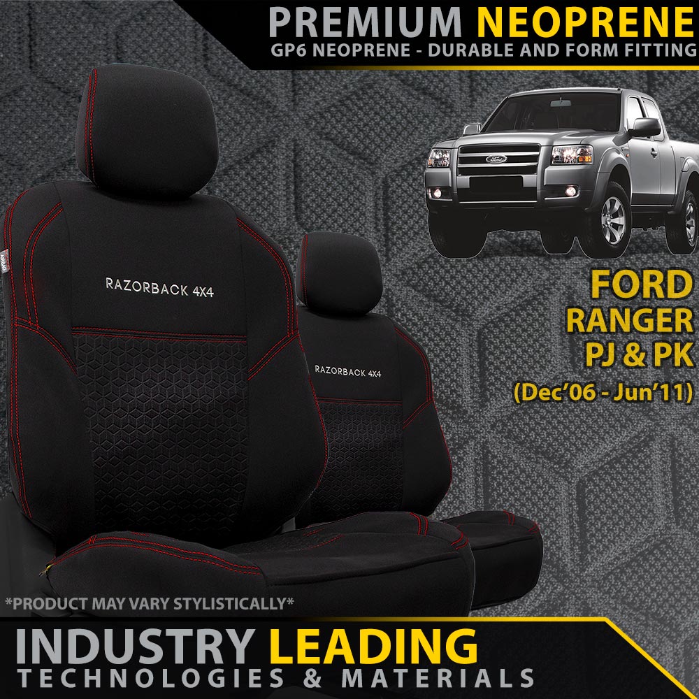 Ford Ranger PJ/PK Premium Neoprene 2x Front Seat Covers