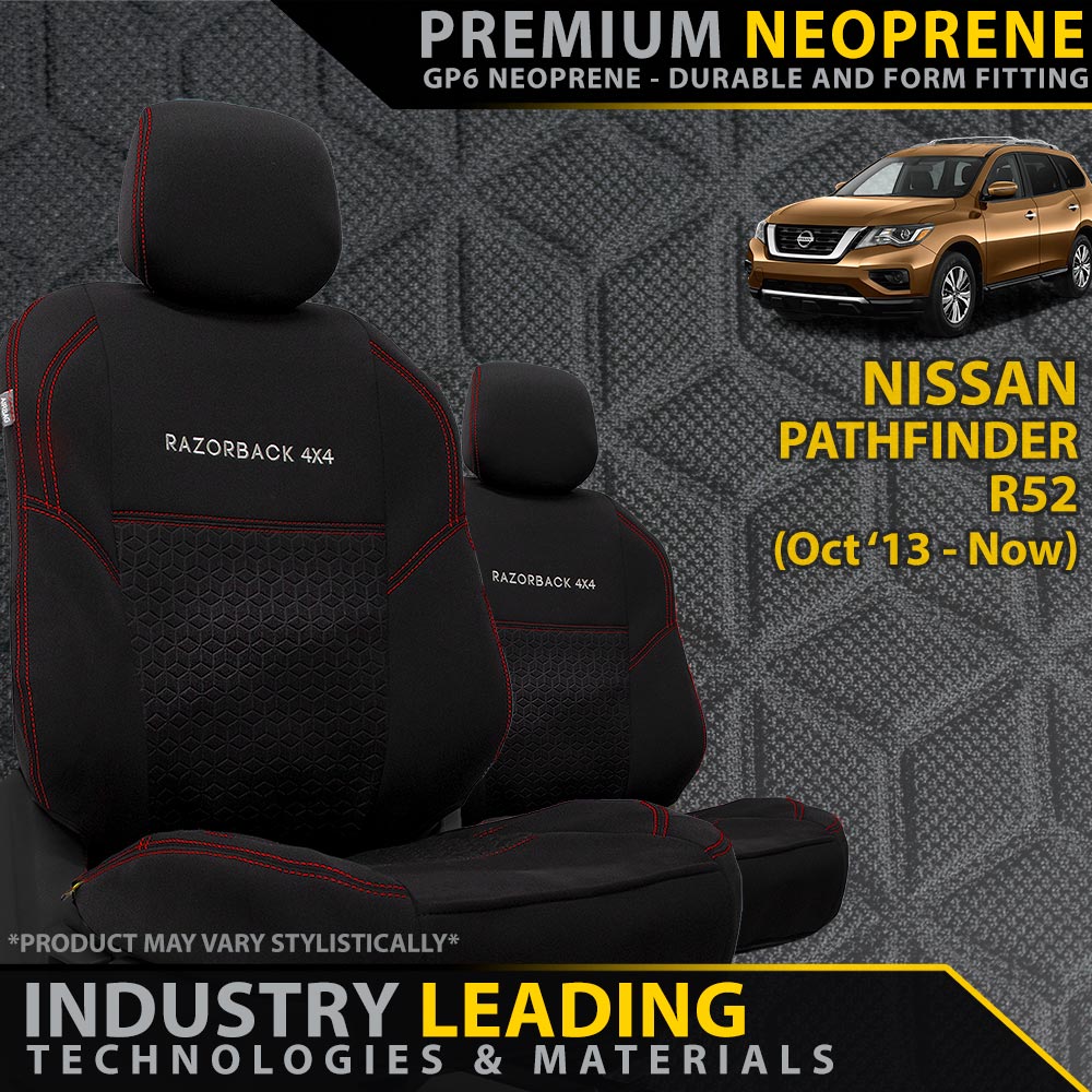 Nissan Pathfinder R52 Premium Neoprene 2x Front Row Seat Covers