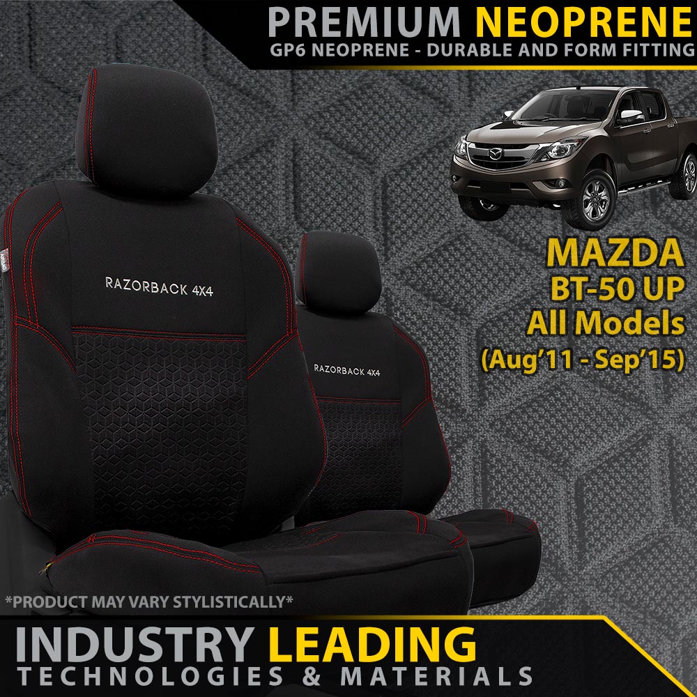 Mazda BT-50 UP Premium Neoprene 2x Front Seat Covers
