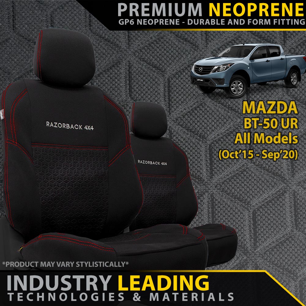 Mazda BT-50 UR Premium Neoprene 2x Front Seat Covers