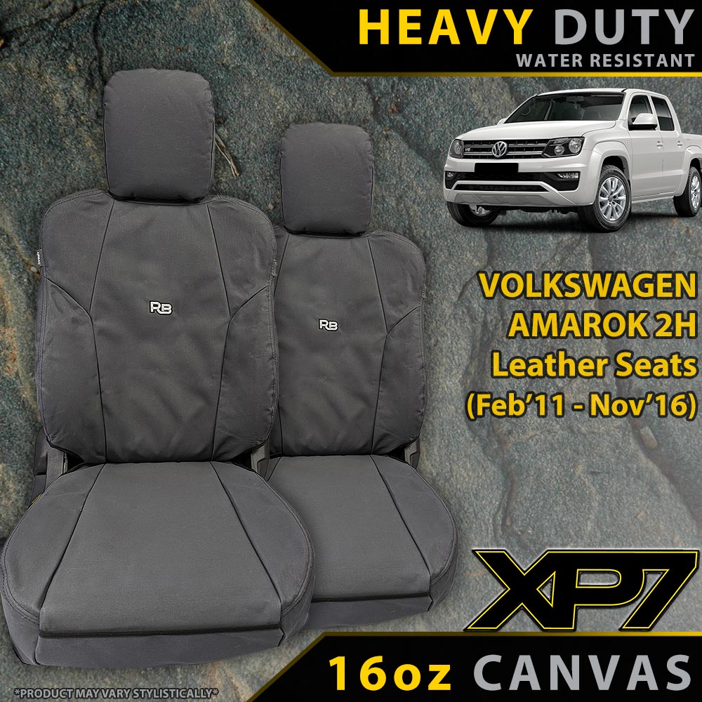 Volkswagen Amarok 2H (Leather Seats) Heavy Duty XP7 Canvas 2x Front Seat Covers (Available)