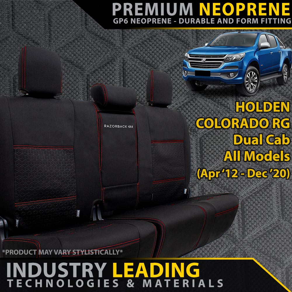 Holden Colorado RG Premium Neoprene Rear Row Seat Covers