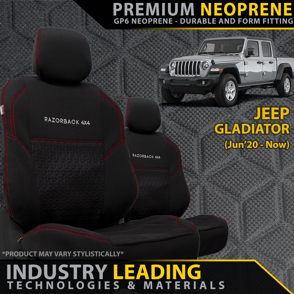 Jeep Gladiator Premium Neoprene 2x Front Row Seat Covers