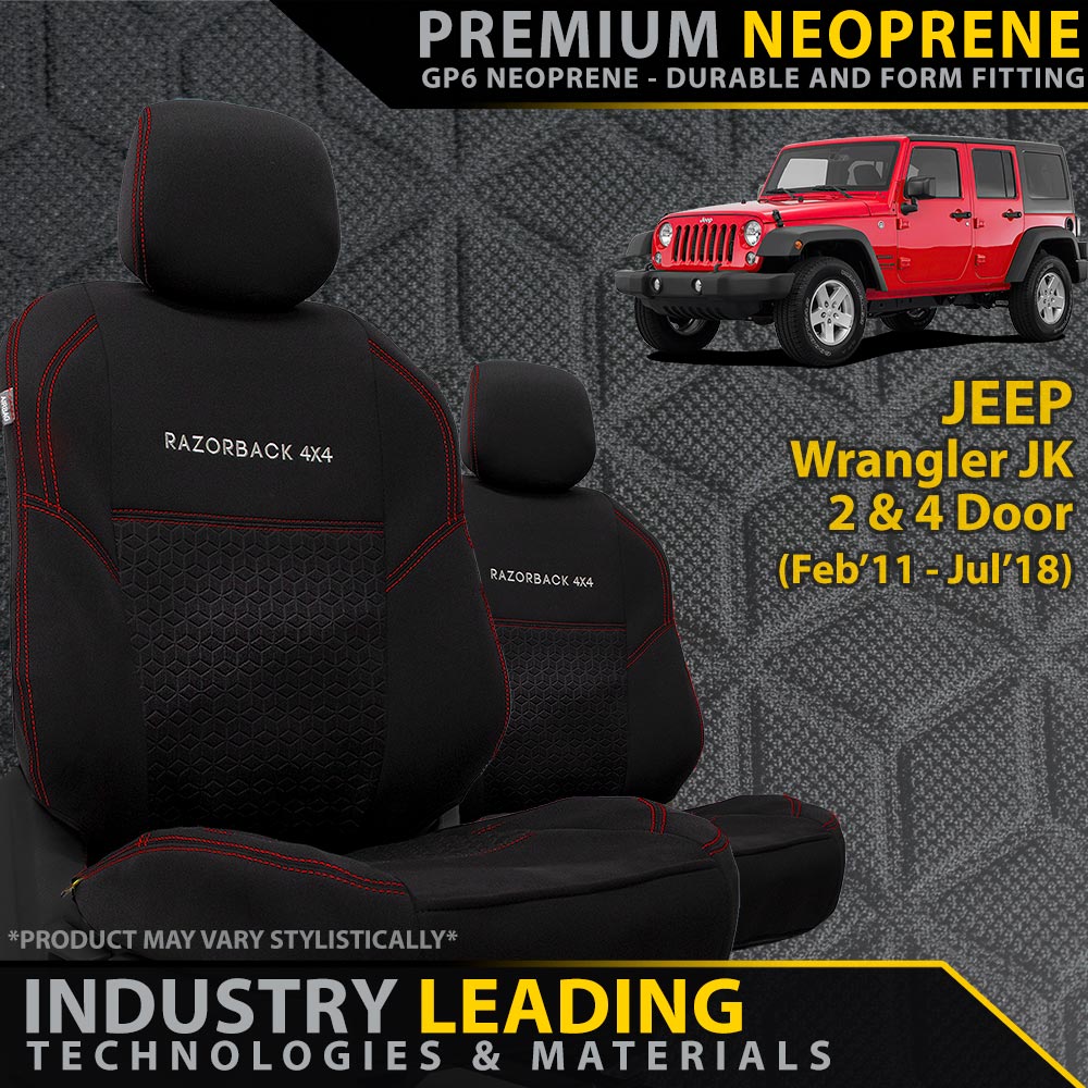 Jeep Wrangler JK Premium Neoprene 2x Front Seat Covers
