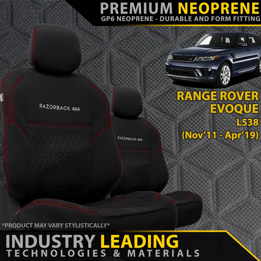 Range Rover Evoque L538 Premium Neoprene 2x Front Seat Covers
