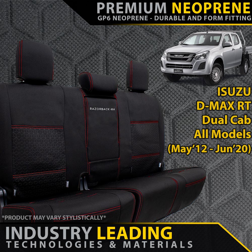 Isuzu D-MAX RT Premium Neoprene Rear Row Seat Covers